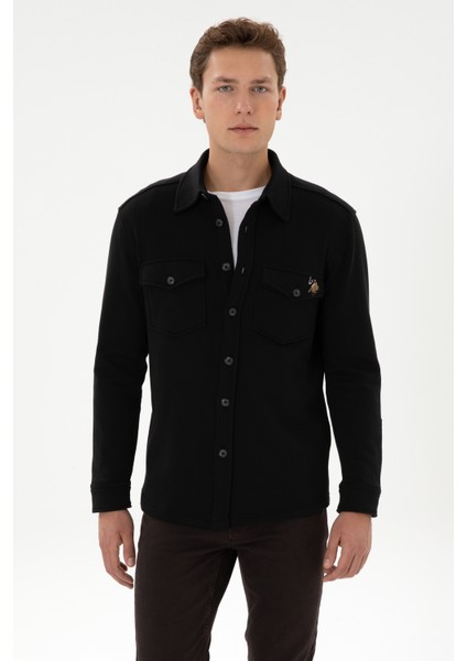 Erkek Siyah Gömlek Örme 50316673-VR046