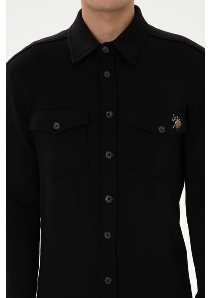 Erkek Siyah Gömlek Örme 50316673-VR046