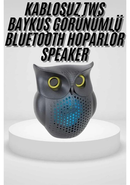 Siyah Bluetooth Hoporlör Baykuş Speaker Bluetooth 5.0 Bağlantılı fiyatları