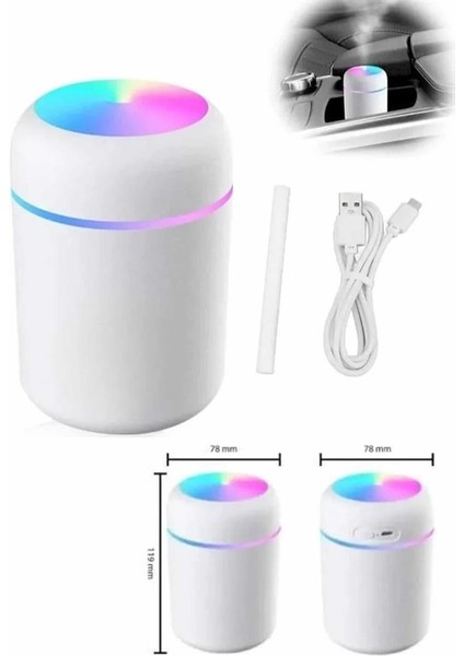 Hava Nemlendirici Buhar Makinesi LED Işıklı USB Dekoratif Nemlendirici