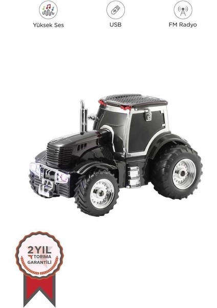 D42 Siyah Traktör Tasarım Usb/fm Radyo Bluetooth Hoparlör Speaker