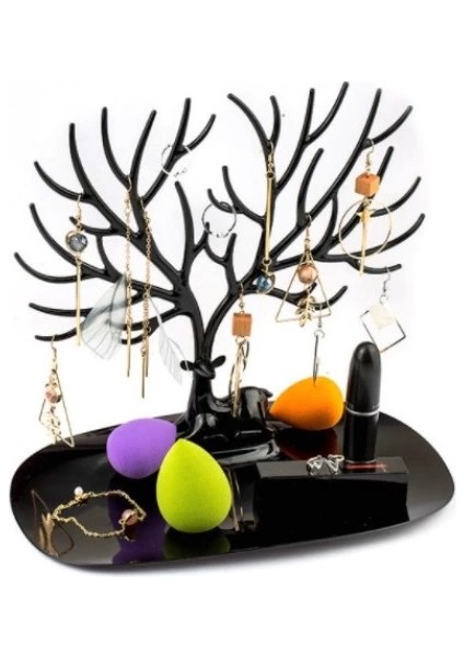 Geyik Tasarımlı Takı Standı Siyah