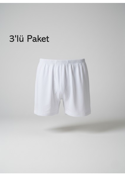 Erkek Külot Paçalı Arjantin Beyaz 3'lü Ekonomik Paket %100 Pamuk Cotton Konforlu Rahat Kalıp