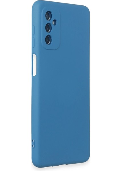 Samsung Galaxy M52 5g Kılıf Nano Içi Kadife Silikon - Mavi