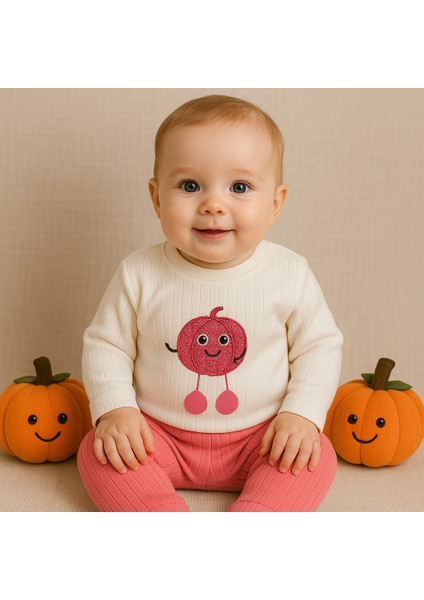 Kız Bebek Ikili Takım – Sevimli Desenli Sweatshirt ve Alt, Organik Pamuklu Rahat Günlük Set fiyatları