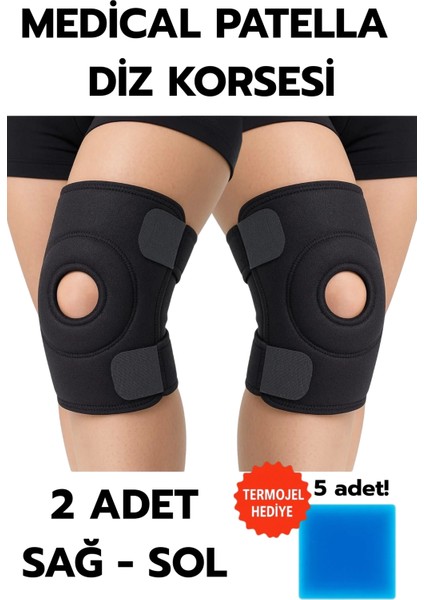 Medical Patella Destekli Diz Korsesi Ikili Sağ Sol Çapraz Bağ Menisküs Ağrısı Için Sporcu D