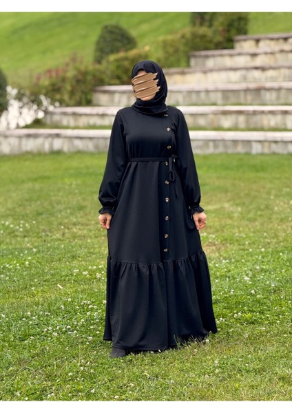 Ankanoor Anvelop Yandan Düğmeli Örme Elbise ANKA255113