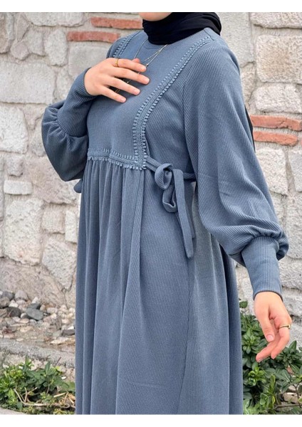 Ankanoor Yandan Bağlamalı Dantelli Örme Elbise ANKA255105 fiyatları