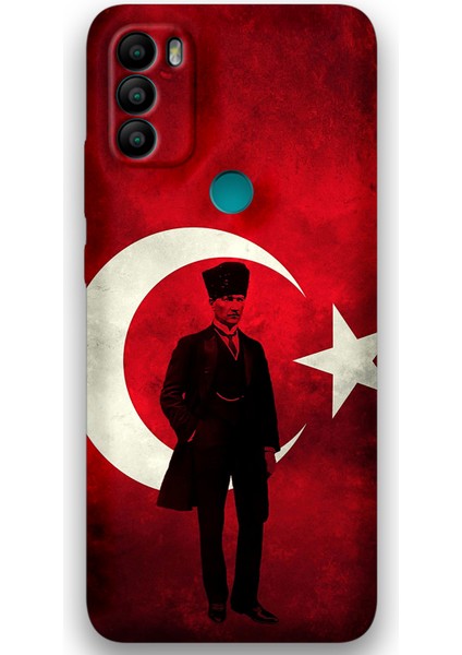Gm 21 Plus Uyumlu Atatürk Desenli Telefon Kılıfı + Ekran Koruyucu - 5849