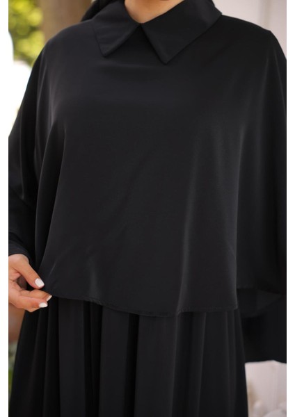 Ankanoor Yakalı Pelerinli Elbise ANKA255084 fiyatları