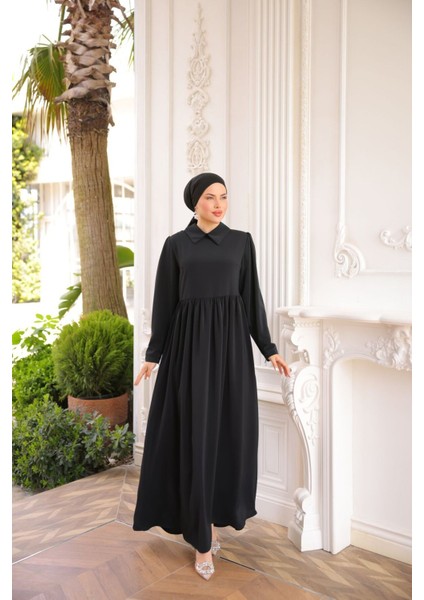 Ankanoor Yakalı Pelerinli Elbise ANKA255084 modelleri