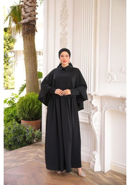 Ankanoor Yakalı Pelerinli Elbise ANKA255084 indirimleri