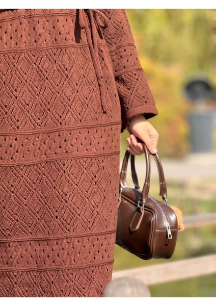 Ankanoor Uzun Kol Içlikli Otantik Otantik Triko Elbise ANKA252004