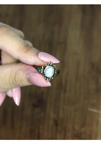 Doğal Taş Aytaşı Doğal Taşlı Antik Model Kadın Ayarlanabillir Yüzük EUY78AY modelleri