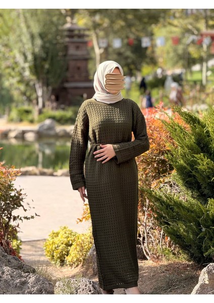 Ankanoor Uzun Kol Içlikli File Triko Elbise ANKA252005 indirimleri