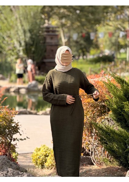 Ankanoor Uzun Kol Içlikli File Triko Elbise ANKA252005