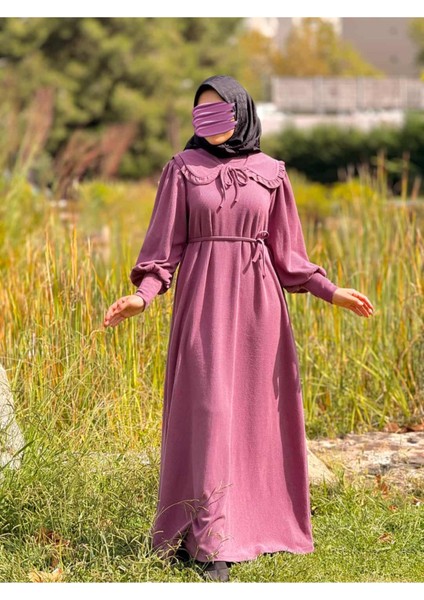 Ankanoor Seyyar Bebe Yakalı Örme Elbise ANKA255106