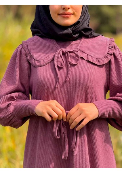 Ankanoor Seyyar Bebe Yakalı Örme Elbise ANKA255106