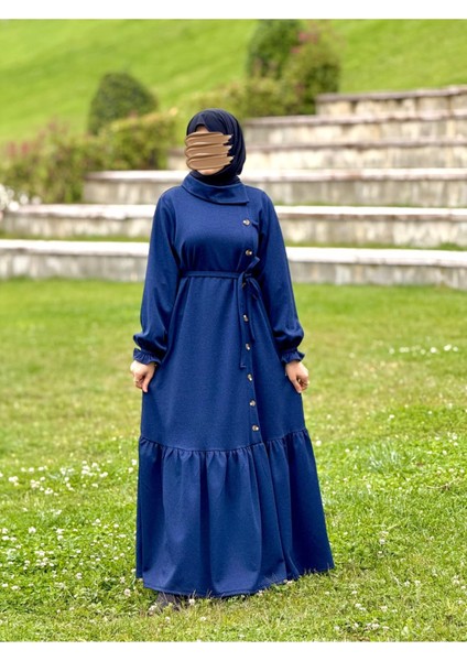 Ankanoor Anvelop Yandan Düğmeli Örme Elbise ANKA255113