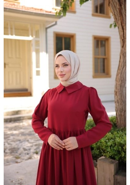 Ankanoor Yakalı Pelerinli Elbise ANKA255084 fırsatları