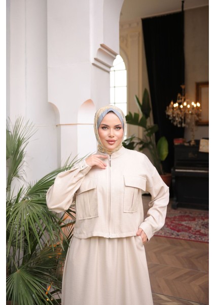 Ankanoor Keten Ceket Elbise Takım ANKA255091 modelleri