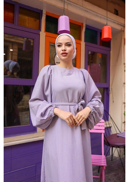 Ankanoor Balon Kol Pötikareli Jakar Elbise ANKA251691 modelleri