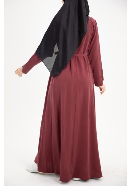 Ankanoor Modal Cupra Yırtmaç Kol Drapeli Elbise ANKA253003