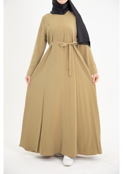 Ankanoor Modal Cupra Yırtmaç Kol Drapeli Elbise ANKA253003