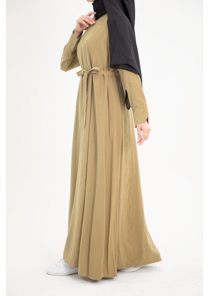 Ankanoor Modal Cupra Yırtmaç Kol Drapeli Elbise ANKA253003