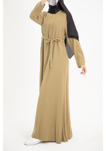 Ankanoor Modal Cupra Yırtmaç Kol Drapeli Elbise ANKA253003