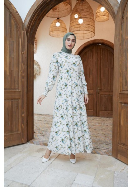 Ankanoor Hakim Yaka Çingene Model Keten Elbise ANKA251400 modelleri