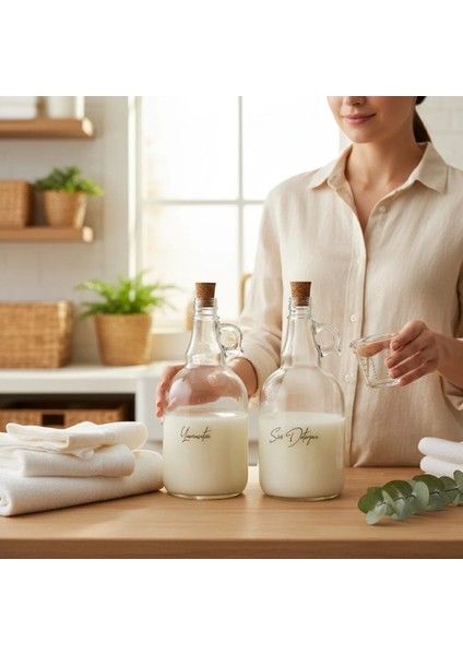 Mantar Kapaklı Cam Sıvı Deterjan ve Yumuşatıcı 1000 ml fiyatları