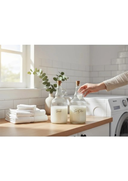 Mantar Kapaklı Cam Sıvı Deterjan ve Yumuşatıcı 1000 ml fırsatları
