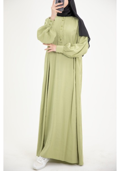 Ankanoor Modal Cupra Büzgü Detaylı Düğmeli Elbise ANKA253002 indirimleri