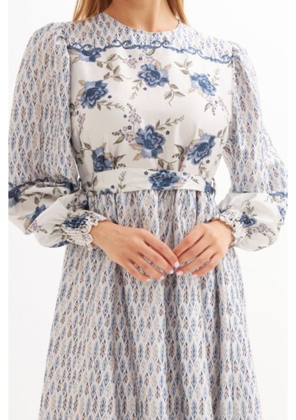 Eteği Sulu Çiçek Desen Saten Elbise modelleri