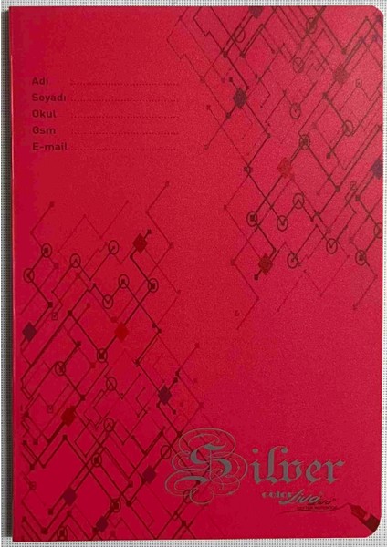 A5 60 Yaprak Çizgili Pp Kapak Dikişli Defter Kırmızı