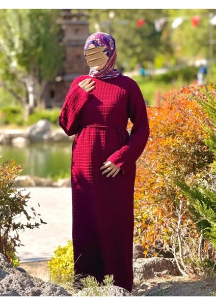 Ankanoor Uzun Kol Içlikli File Triko Elbise ANKA252005