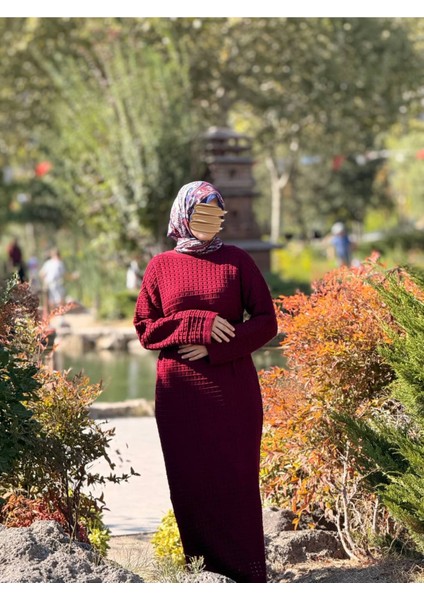 Ankanoor Uzun Kol Içlikli File Triko Elbise ANKA252005 indirimleri