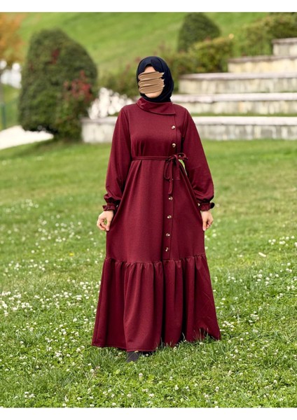 Ankanoor Anvelop Yandan Düğmeli Örme Elbise ANKA255113