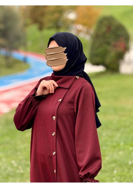 Ankanoor Anvelop Yandan Düğmeli Örme Elbise ANKA255113