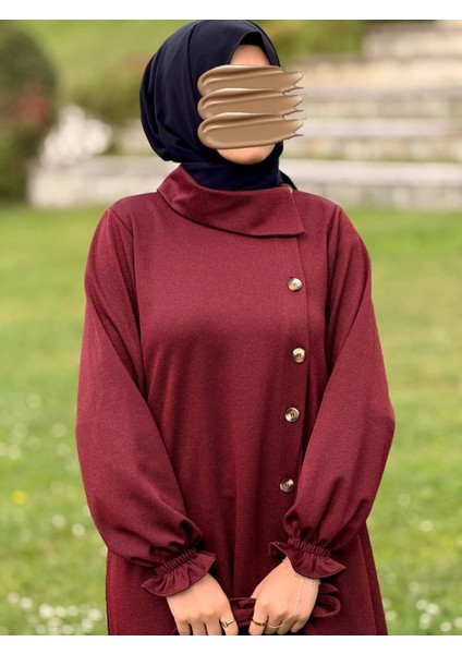 Ankanoor Anvelop Yandan Düğmeli Örme Elbise ANKA255113