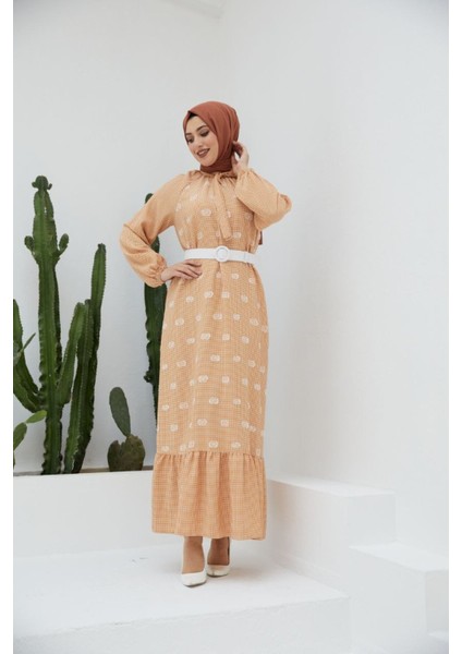 Ankanoor Pötikare Reglan Kol Nakışlı Elbise ANKA251406 modelleri