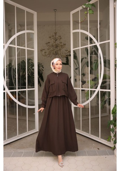 Ankanoor Keten Ceket Elbise Takım ANKA255091