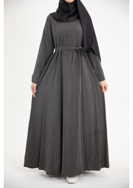 Ankanoor Modal Cupra Yırtmaç Kol Drapeli Elbise ANKA253003