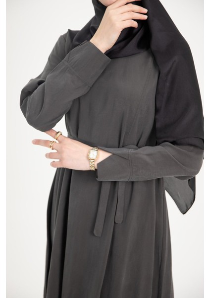 Ankanoor Modal Cupra Yırtmaç Kol Drapeli Elbise ANKA253003 fiyatları