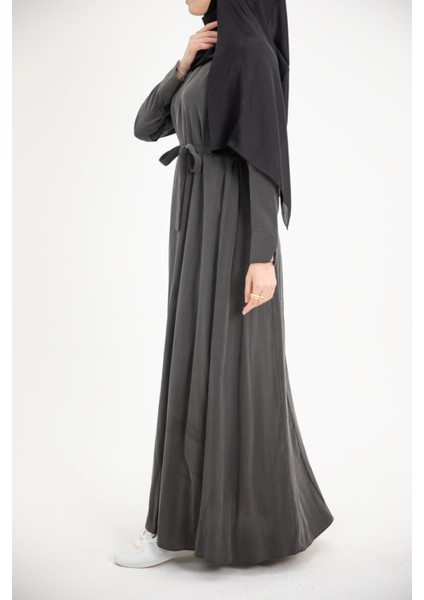 Ankanoor Modal Cupra Yırtmaç Kol Drapeli Elbise ANKA253003