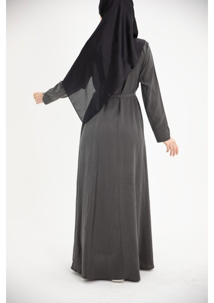 Ankanoor Modal Cupra Yırtmaç Kol Drapeli Elbise ANKA253003