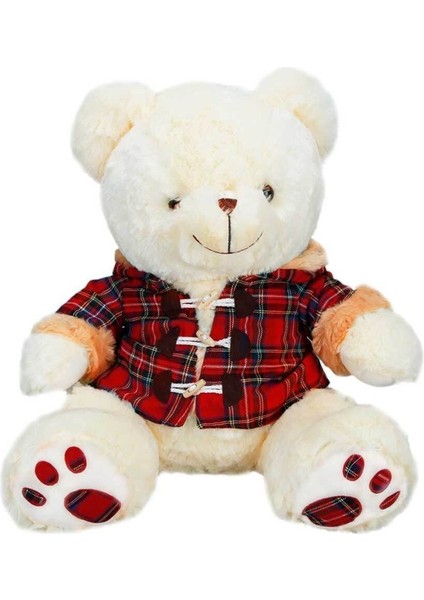 1510 Ekose Elbiseli Peluş Ayı 45 cm -Nessiworldman fiyatları