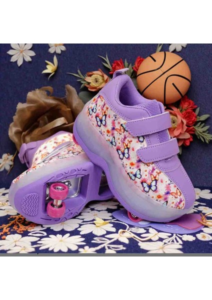 Mor Kelebek Detaylı Acılır Kapanır Paten Ayakkabı fiyatları