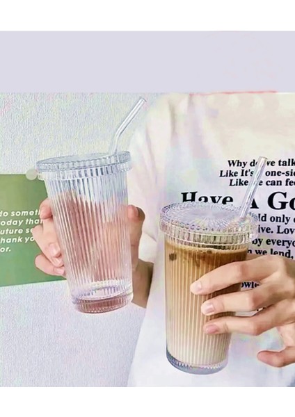 2 Adet Latte Bardağı Origami Stil Pipetli Kapaklı Bardak, Isıya Dayanıklı fırsatları